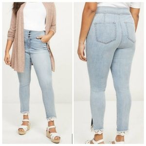 Lane Bryant Lace trim jeans